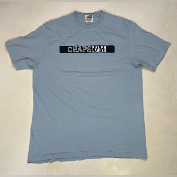 VINTAGE Chaps Ralph Lauren Logo Graphic T-shirt Men Large Short Sleeve 90s - Picture 1 of 5